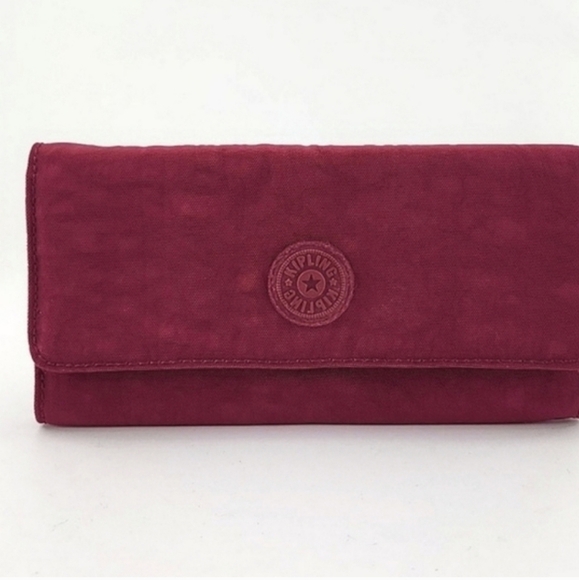 Kipling Teddi Bifold Snap Wine Coloured Wallet - Picture 2 of 12